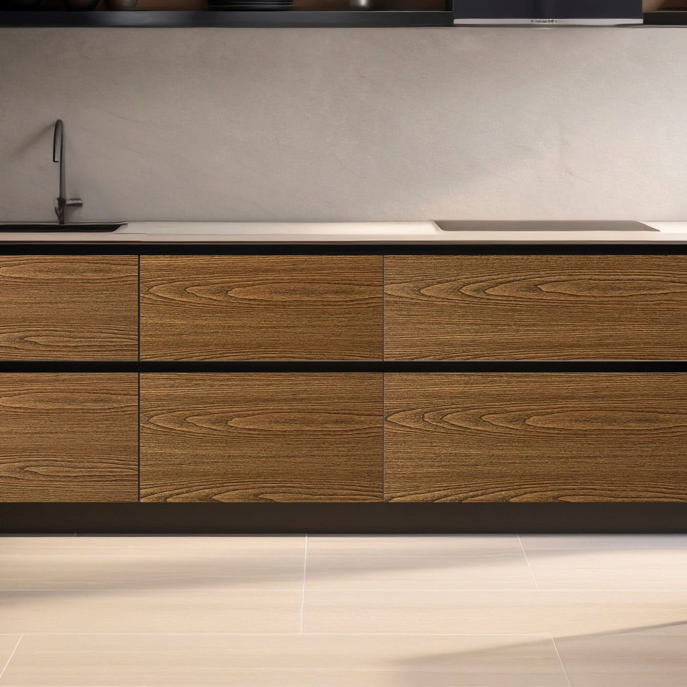 Premium London Oak kontaktplast er et utmerket valg for å gi møbler, kjøkken eller hytte et nytt og stilfullt utseende. Den mørke eikefargen etterligner beiset treverk og gir en elegant og tidløs finish. Dette produktet er ideelt for renovering eller oppgradering av overflater.