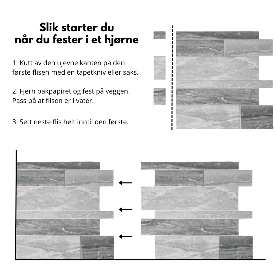 Frida selvklebende veggfliser - Lindas Dekor