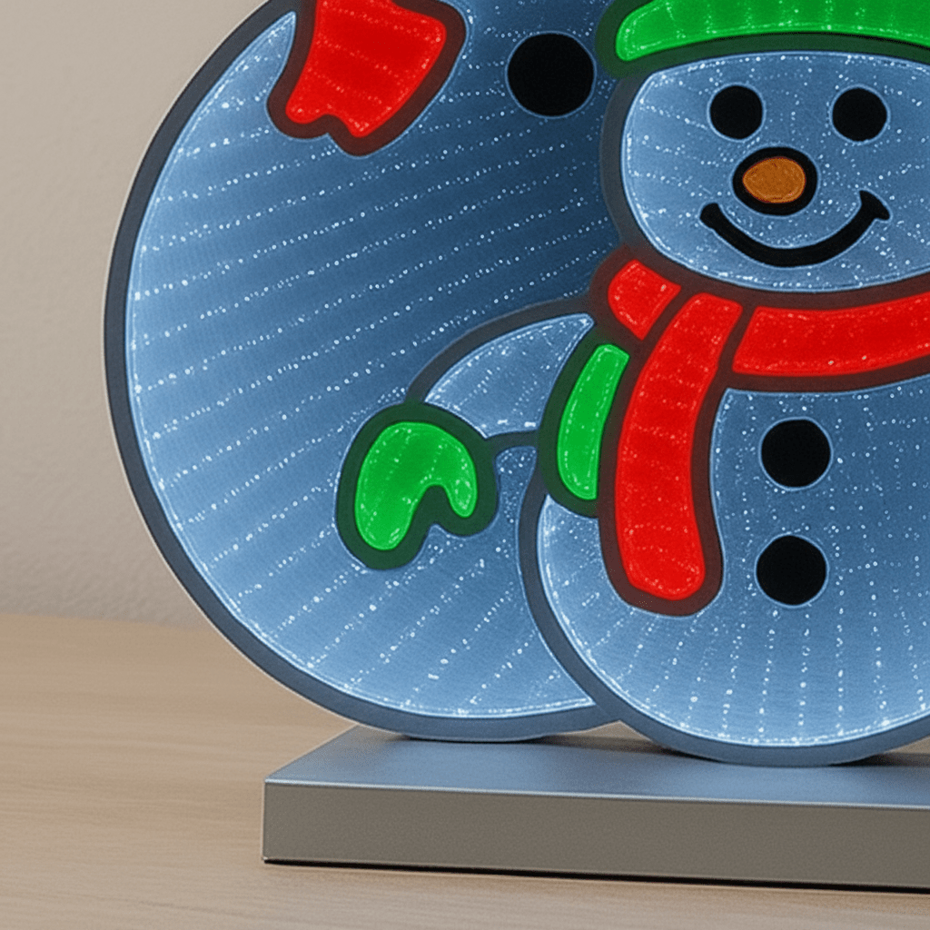 Snømenn LED lysskilt tosidig 66 cm - Lindas Dekor
