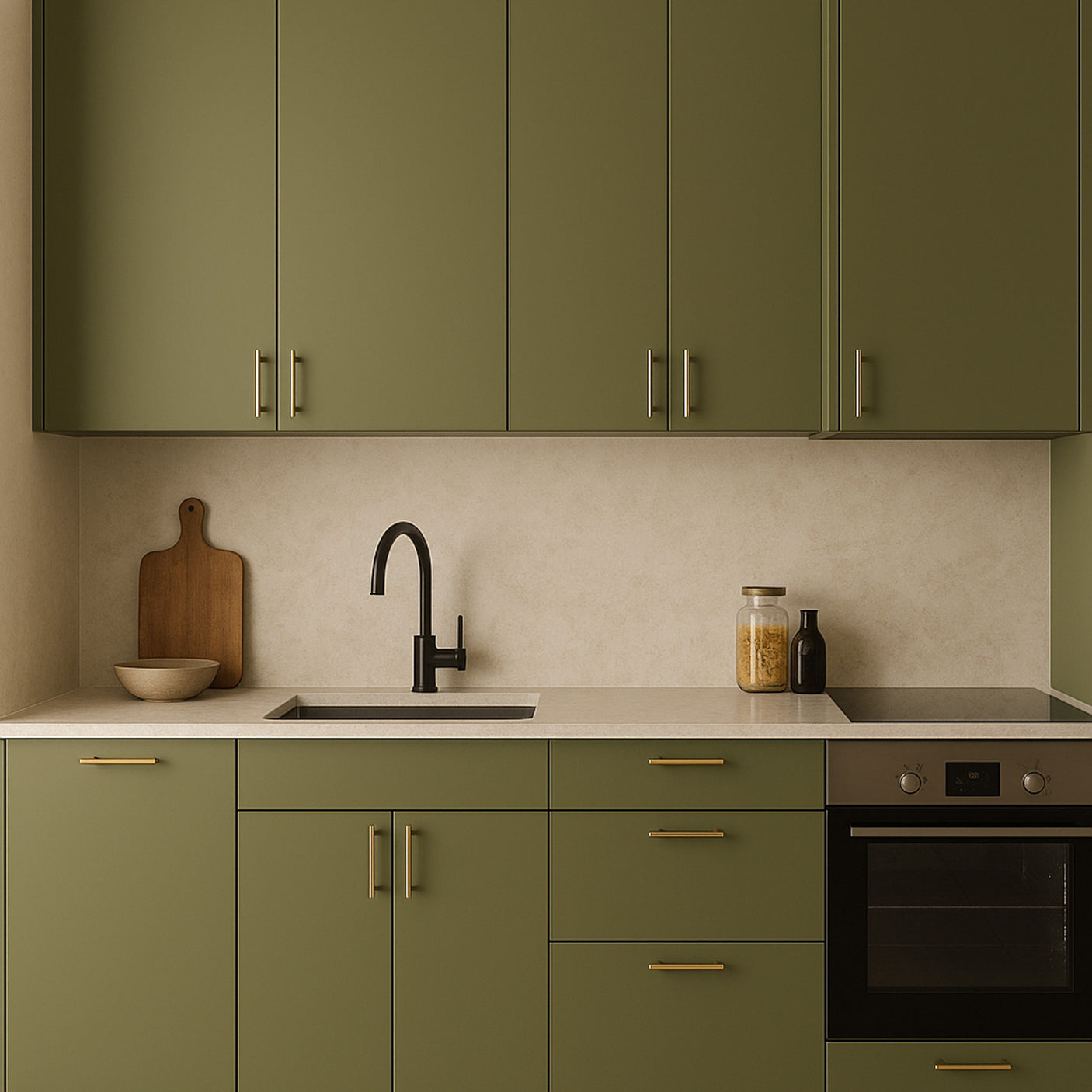 Uni matt olivengrønn kontaktplast