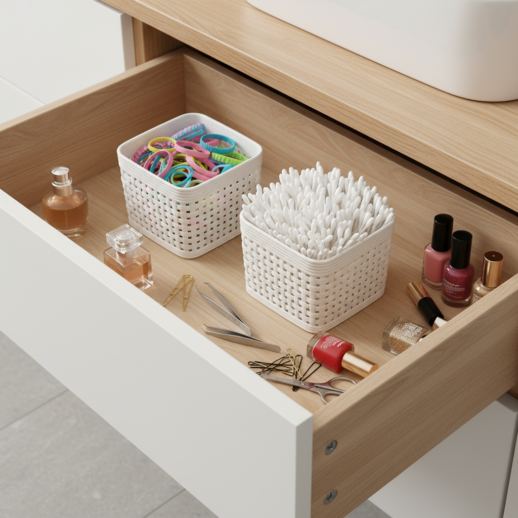 2-pk Oppbevaringskurv sandfarget 12 x 12 cm