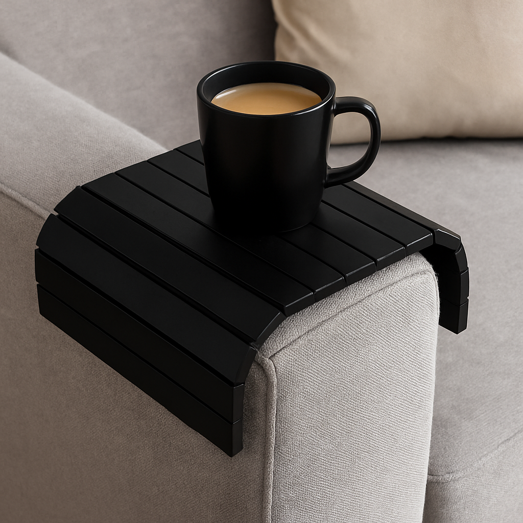 Armstödsbricka, svart/brun/natur