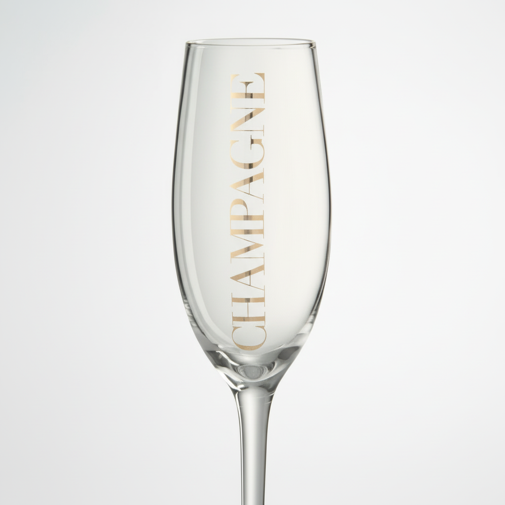 Champagneglas, transparent/guld