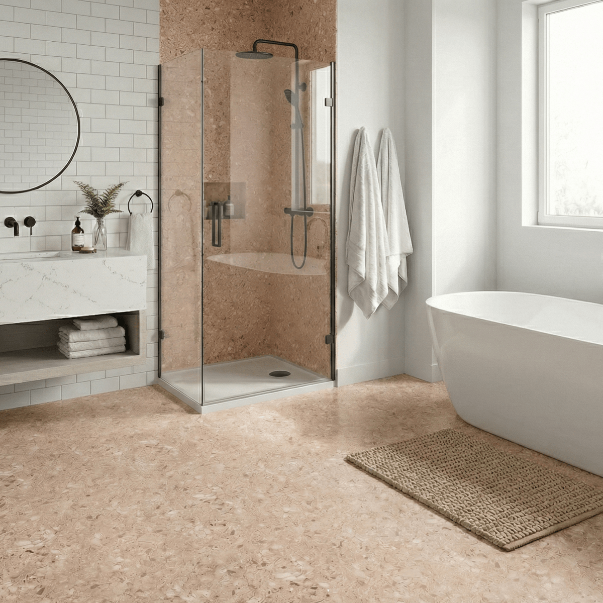 Vareprøve Lisboa Terrazzo sand selvklebende fliser - Lindas Dekor