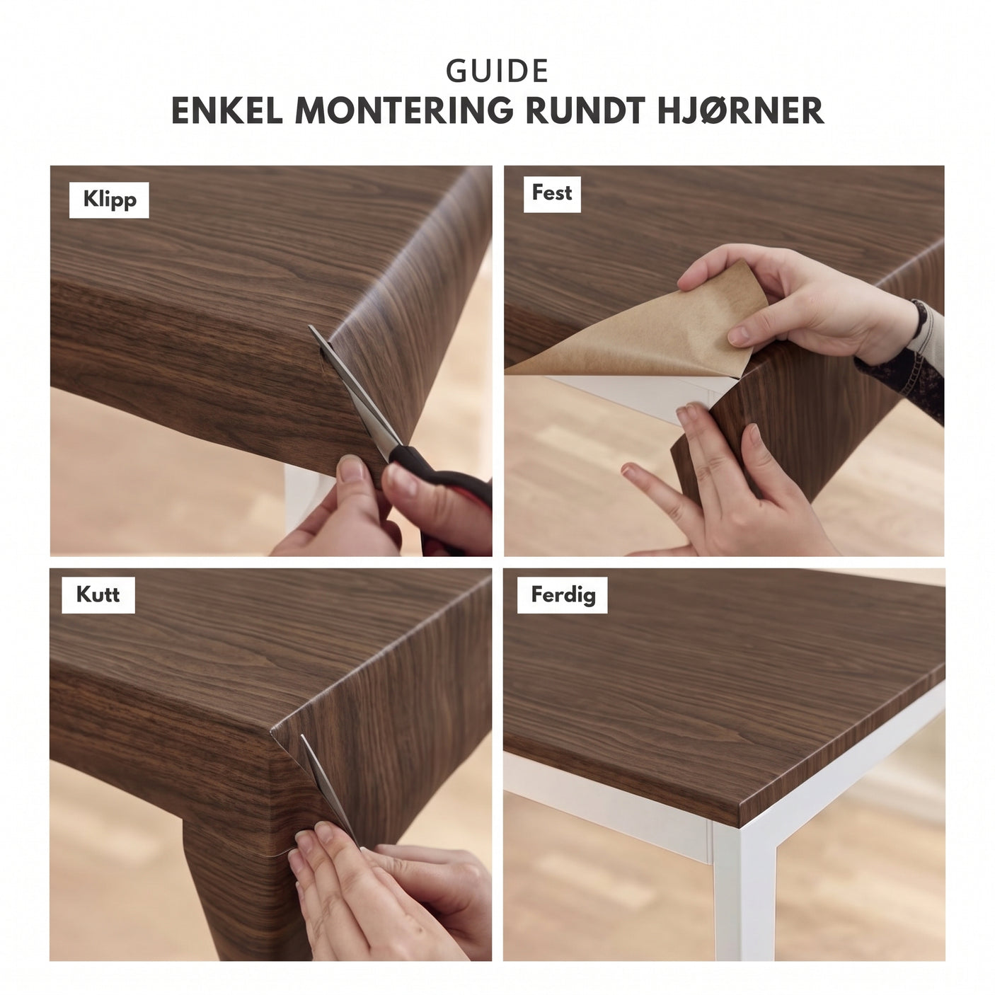 Slik monterer du Walnut mocha kontaktplast, steg for steg