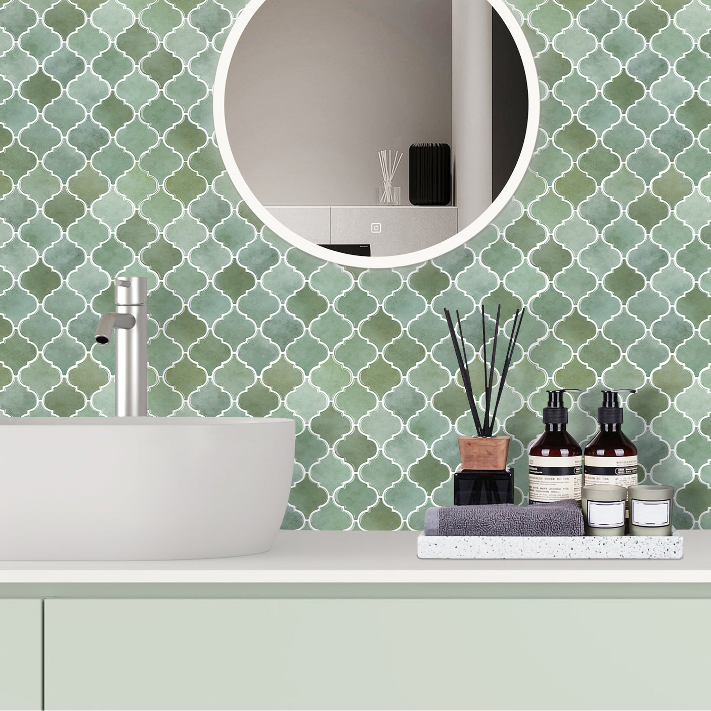 Lanterne grønn selvklebende veggfliser