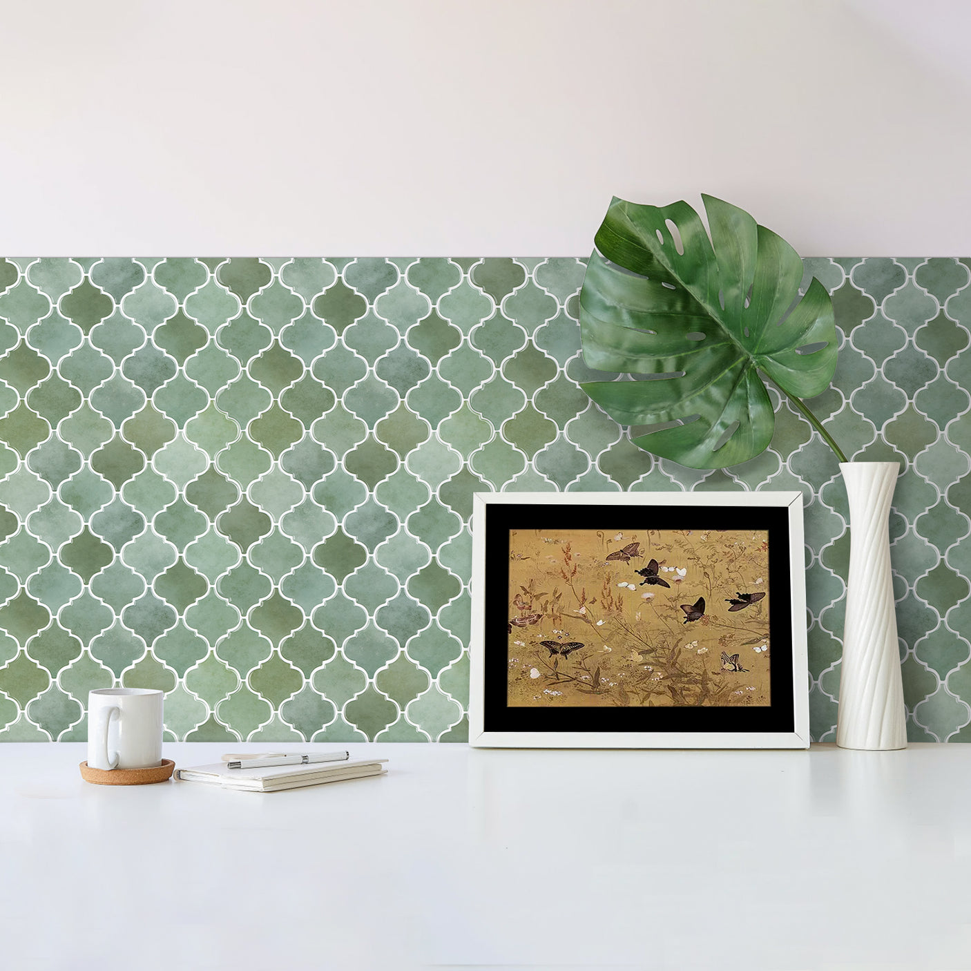 Dekorativ flis som passer til både kjøkken og bad.