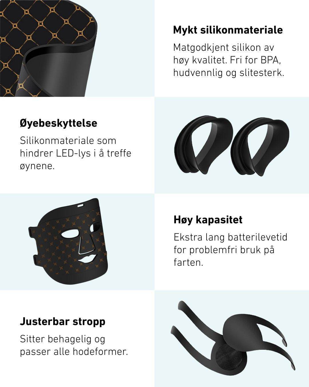 LED-lysmaske til ansikt mot akne, rynker og pigmentflekker