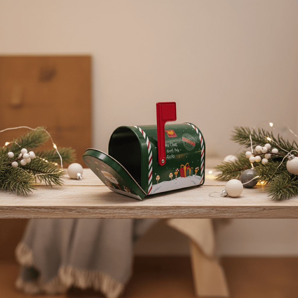 Postkasse til nisse grønn, liten - Lindas Dekor