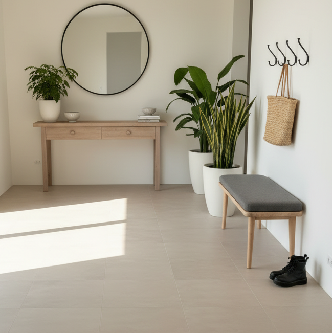 Beige betong selvklebende fliser