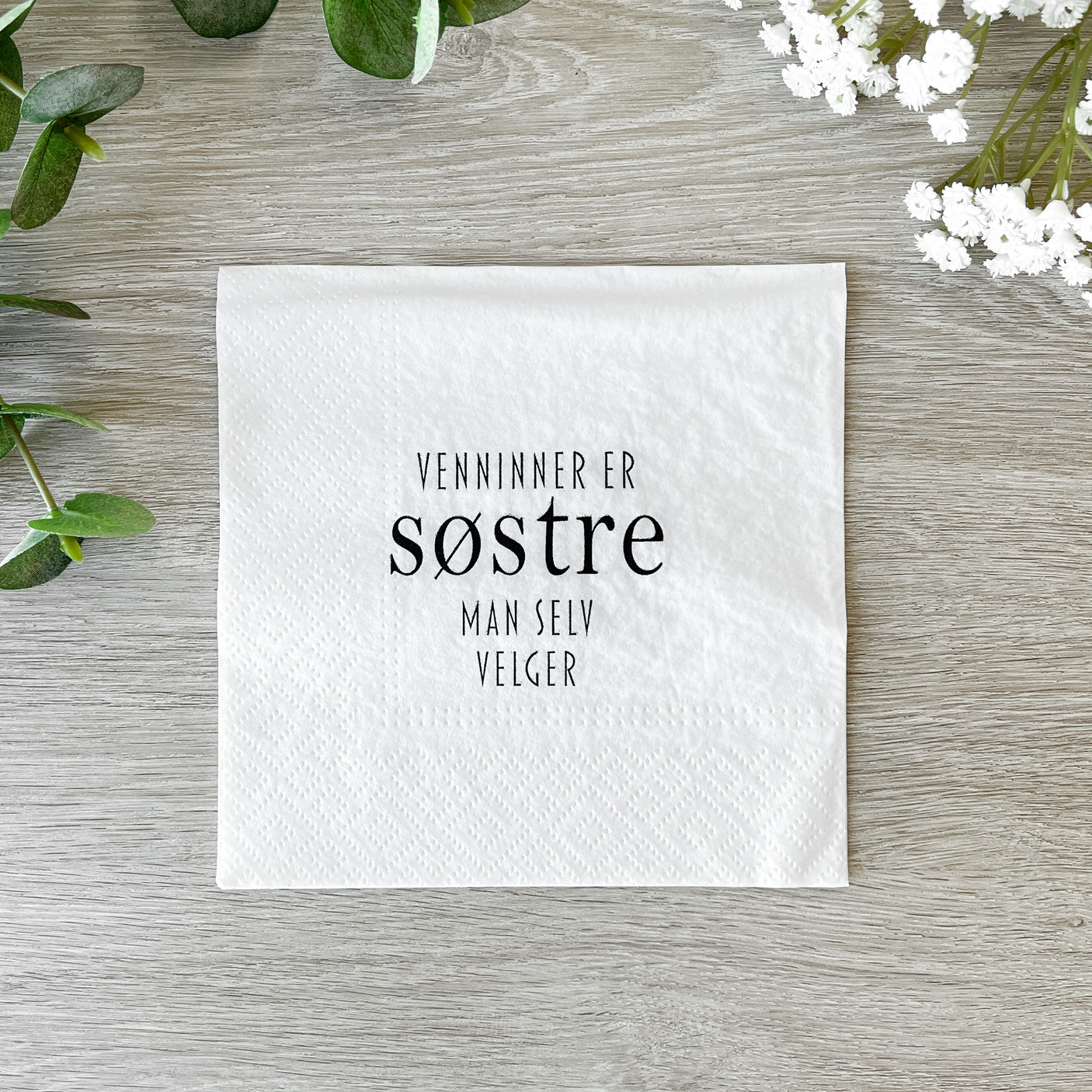 20-pk Servietter Venninner er søstre, hvit