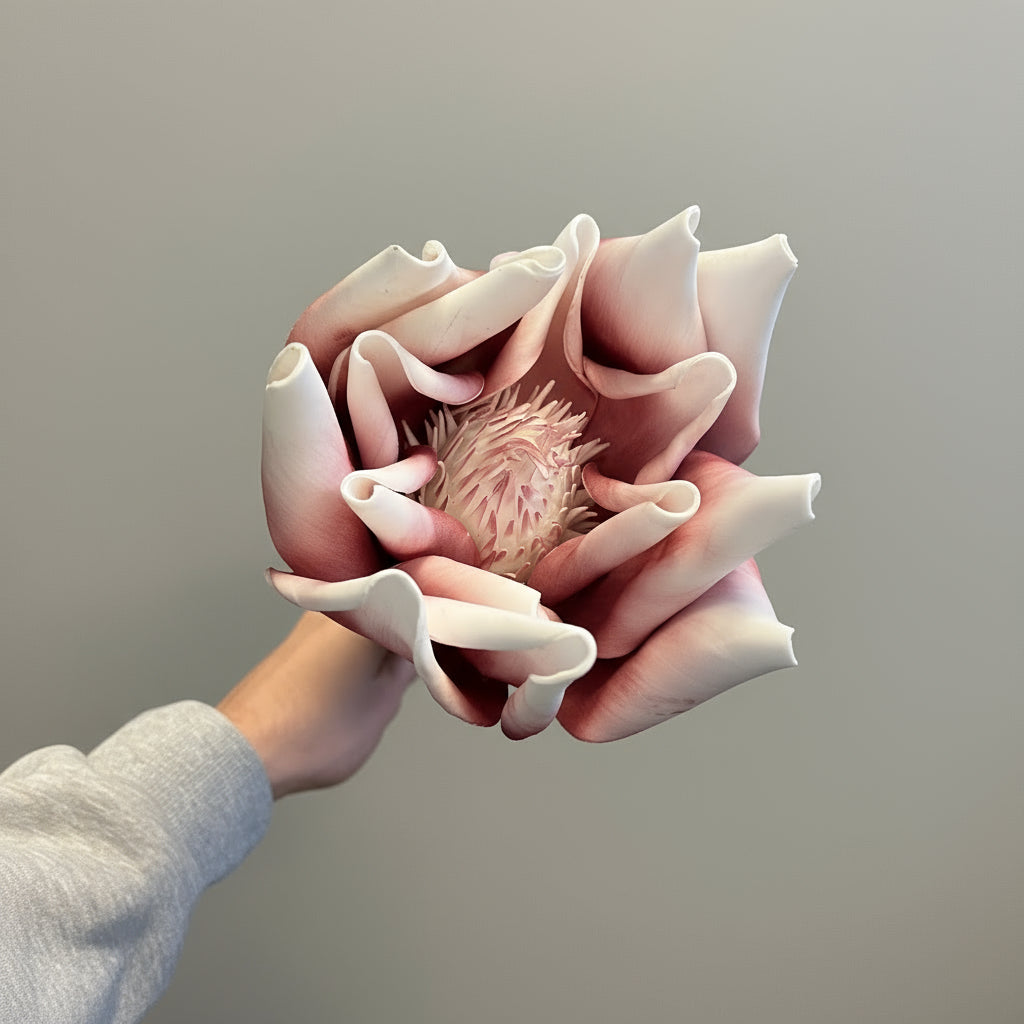 Kvist öppen blomma rosa 84 cm