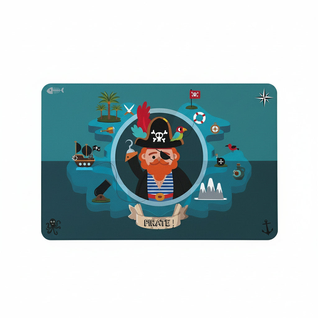 BlÄ bordbrikke med pirat og skattejakt-tema