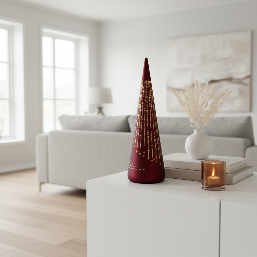 LED-ljus "Det lyser..." Röd kon 25 cm