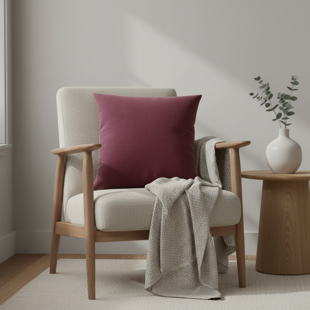Putetrekk lilla 45x45 cm i myk polyester med glidelås - elegant interiørdekorasjon