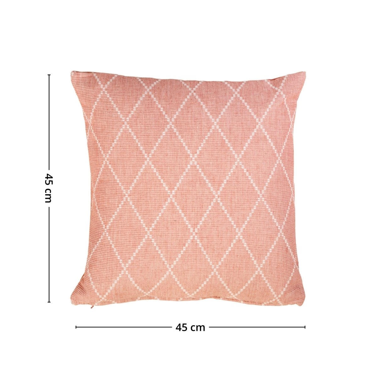 Putetrekk jaquard bomull rosa 45 x 45 cm - Lindas Dekor
