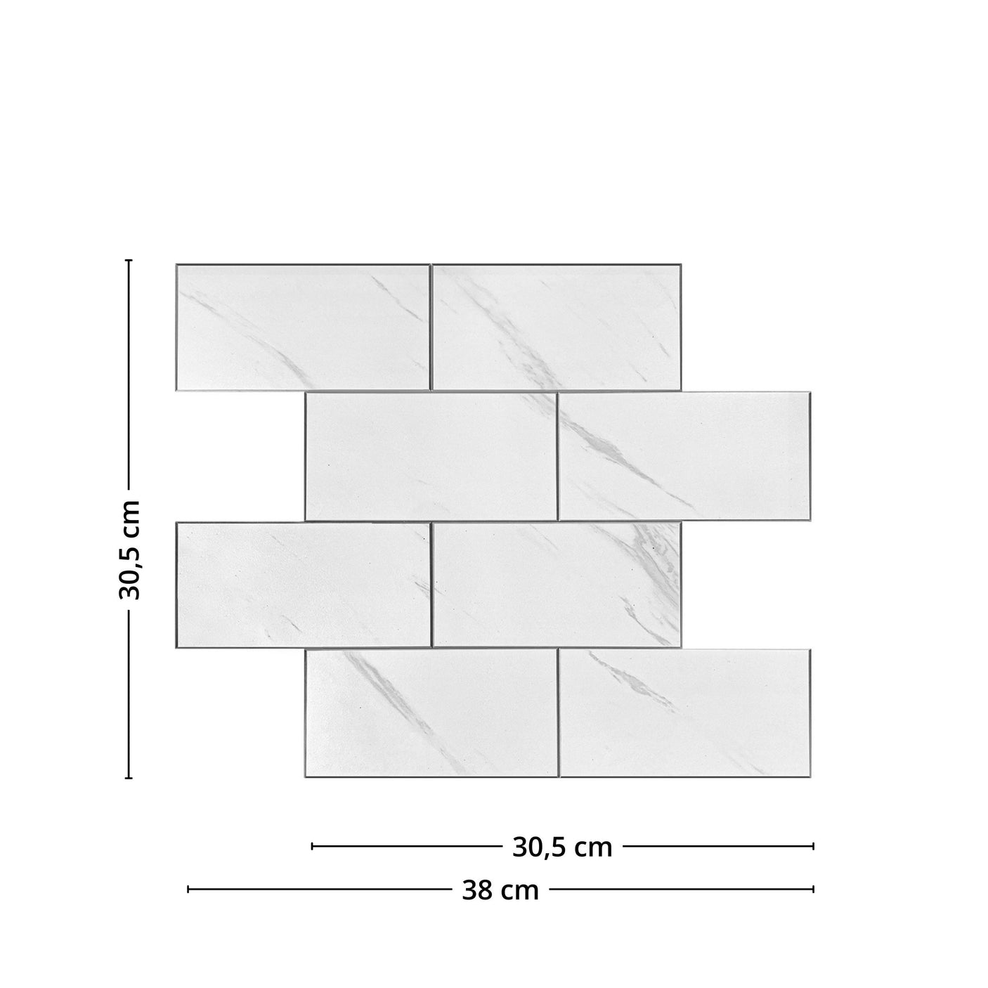 Elegant veggoverflate skapt med Stein Subway Marmor fliser fra Lindas Dekor.