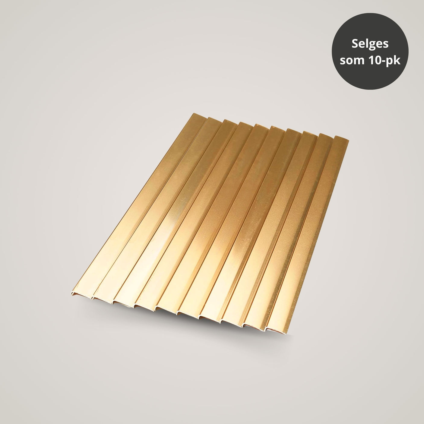 10-pk Endelister til selvklebende fliser, messing