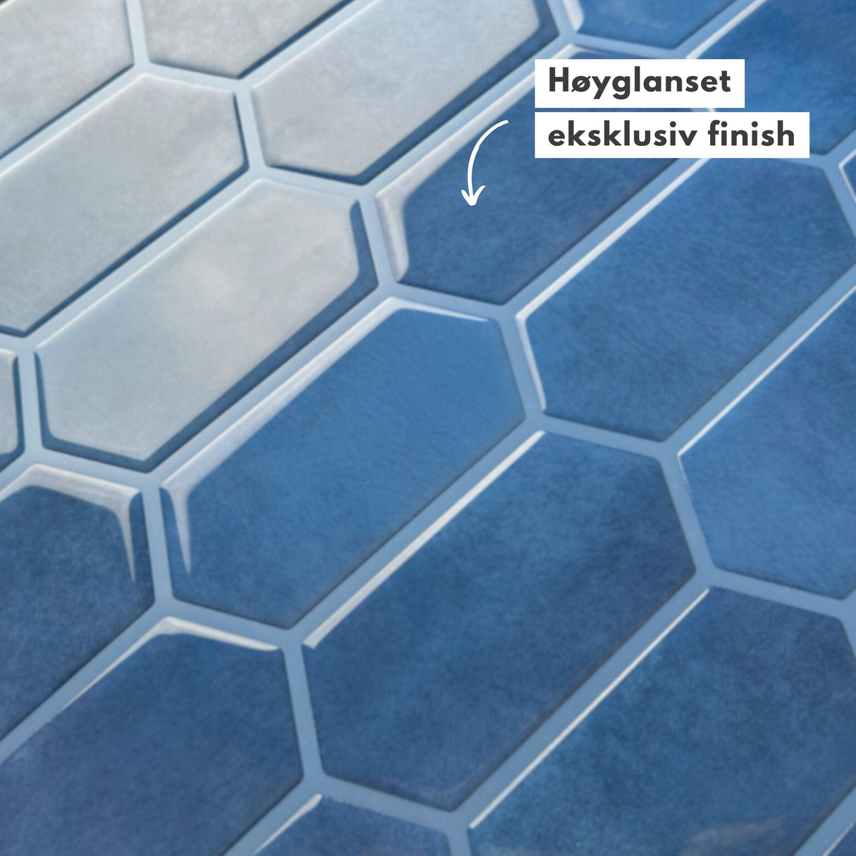 Vareprøve: Alexandra blå selvklebende veggfliser