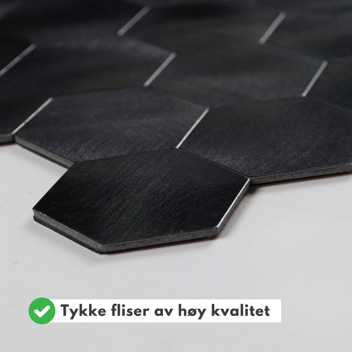 Vareprøve: Midnatt hexagon selvklebende veggfliser