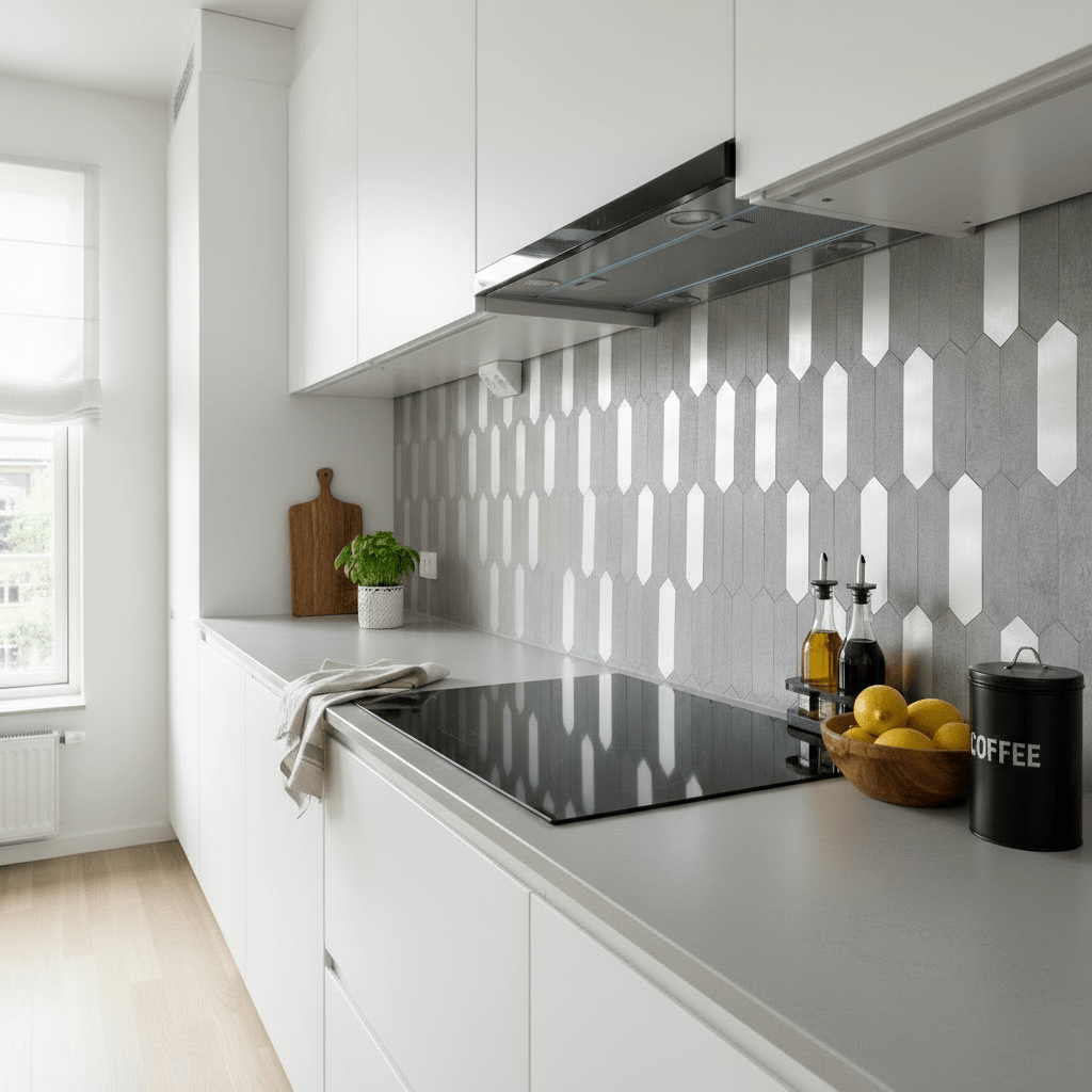 Stein lys grå hexagon selvklebende veggfliser - Lindas Dekor