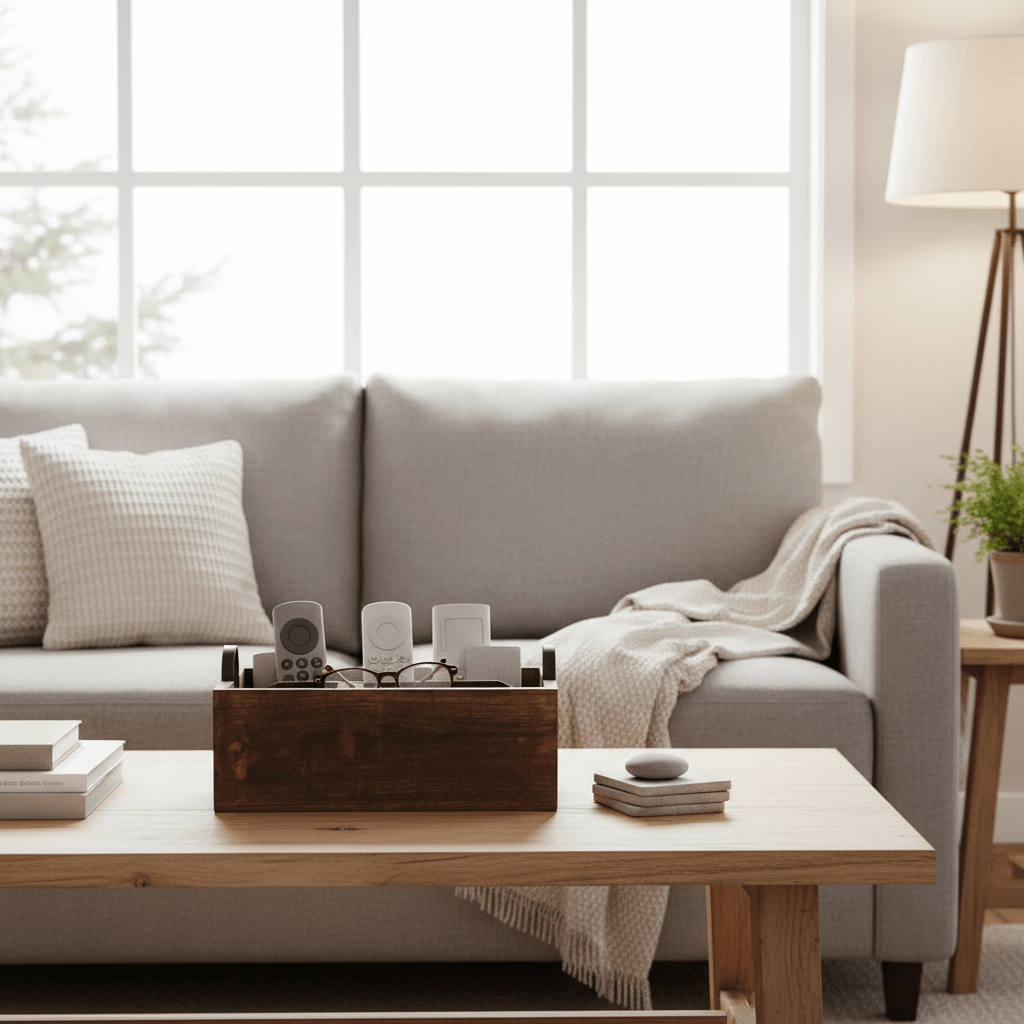 Rustikk oppbevaringsboks tre mørk brun - Lindas Dekor