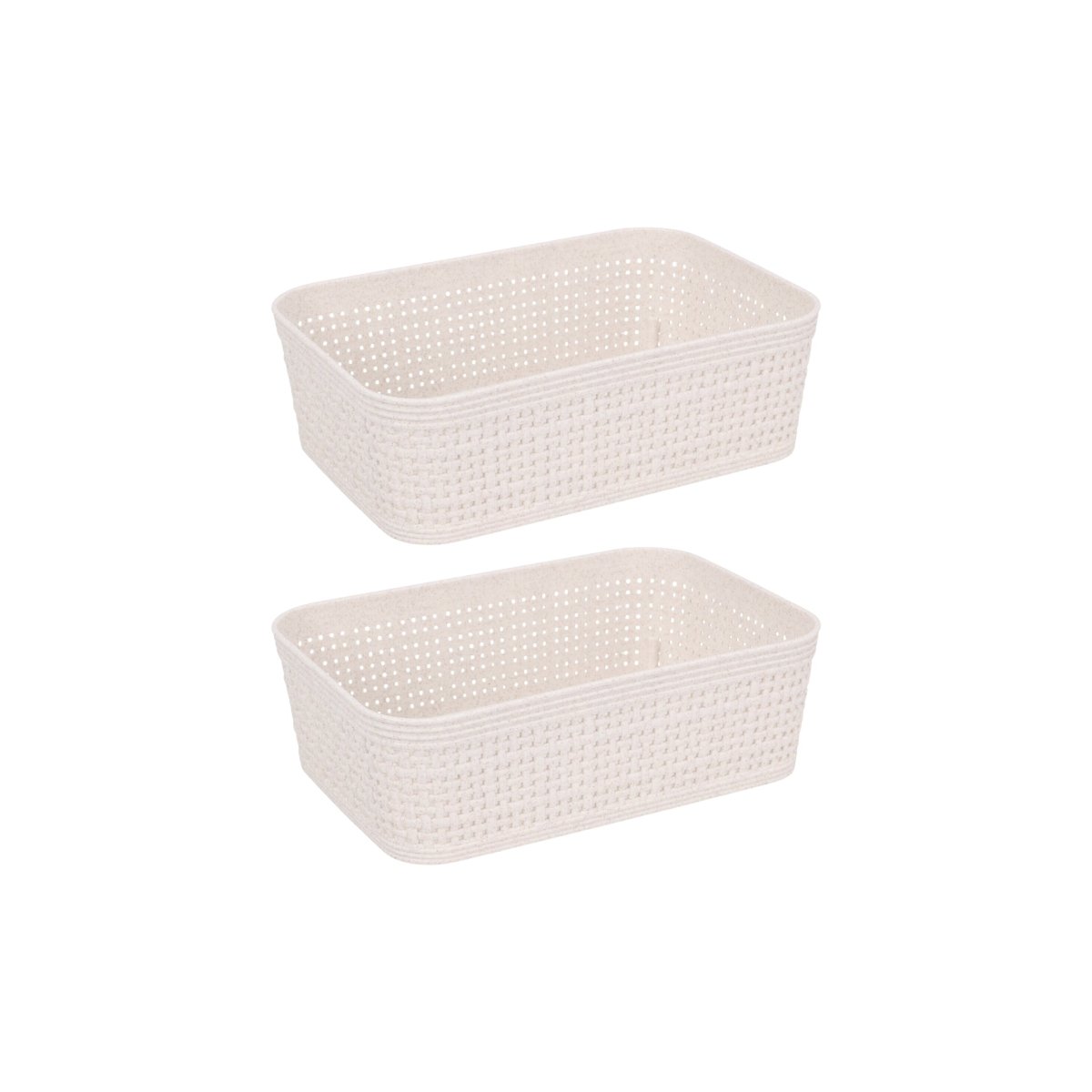 2 - pk Oppbevaringskurv sandfarget 19 x 13,5 x 6 cm - Lindas Dekor