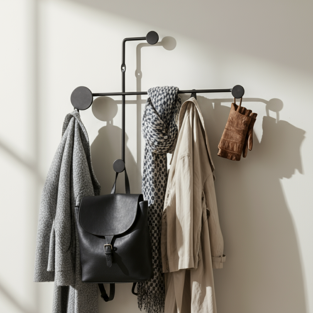 veggknagg i sort metall 29 × 35 cm lindas dekor