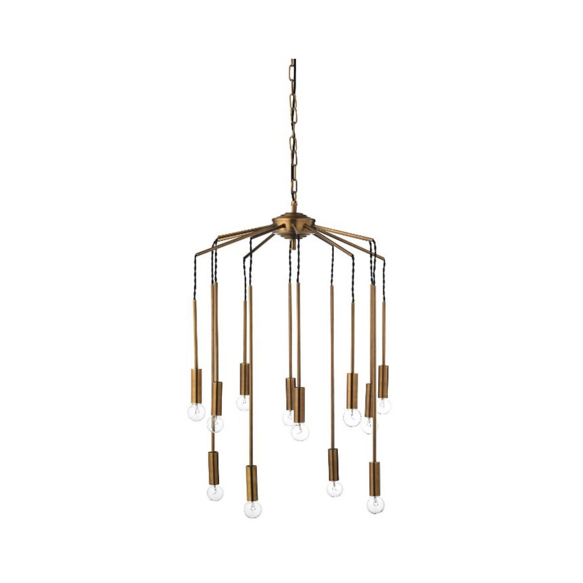 Pendellampe 12 armer metall gull 66 x 84 cm - Lindas Dekor