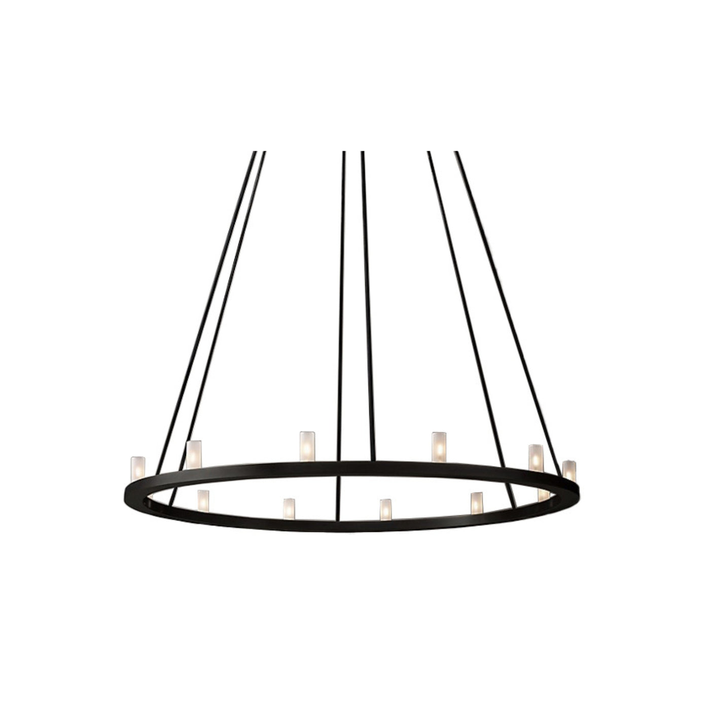 Taklampa rund 90 cm metall svart