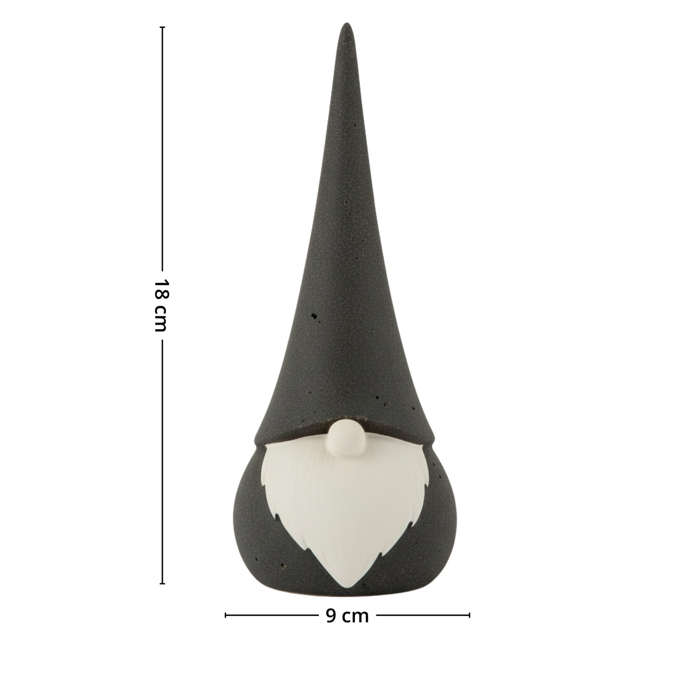 Keramik tomte svart, stor