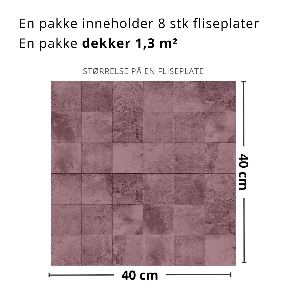 8 - pk Bodø Rose selvklebende fliser - Lindas Dekor