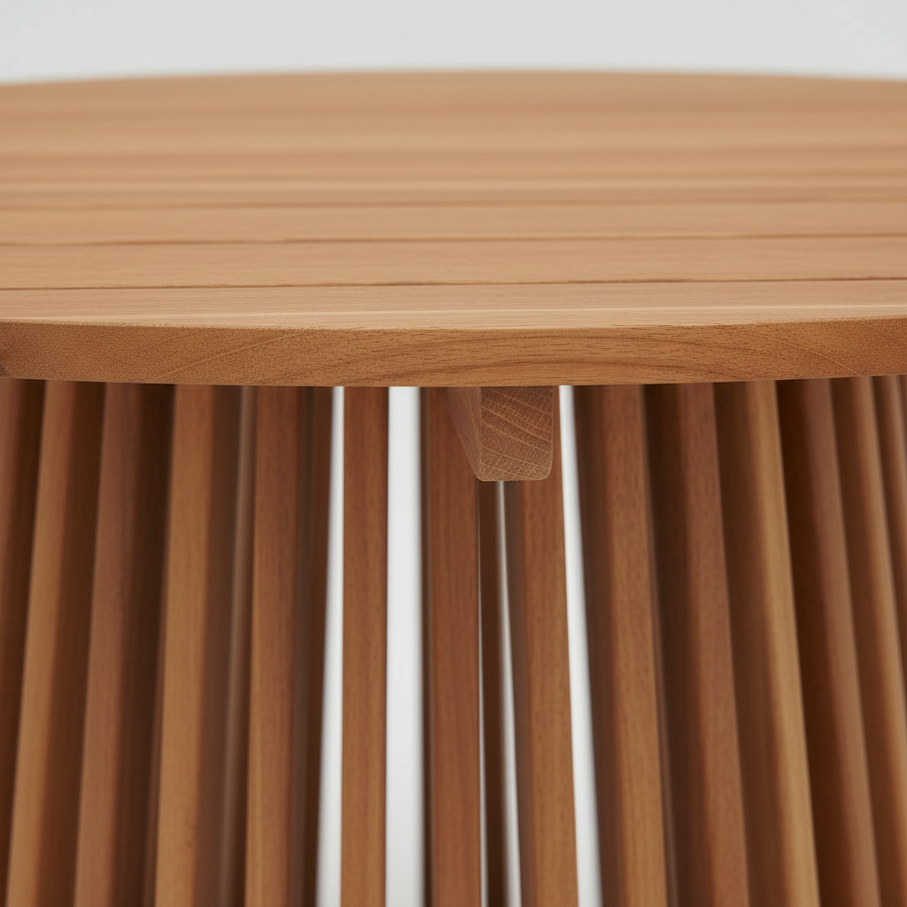 "Kvadratisk foto av Lorca teak spisebord rundt 120 cm"