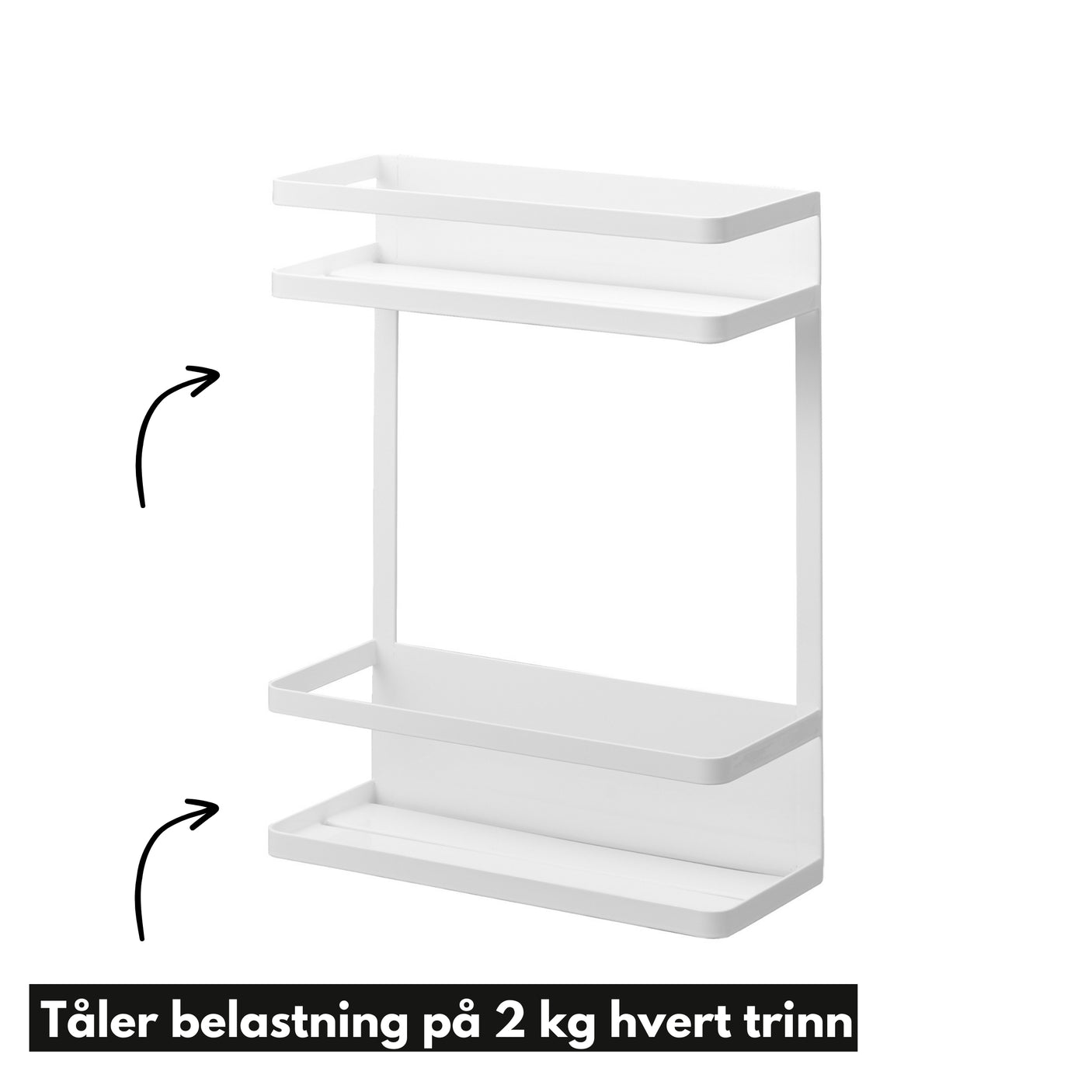 Magnetisk oppbevaringshylle hvit 28 x 11,5 x 40 cm