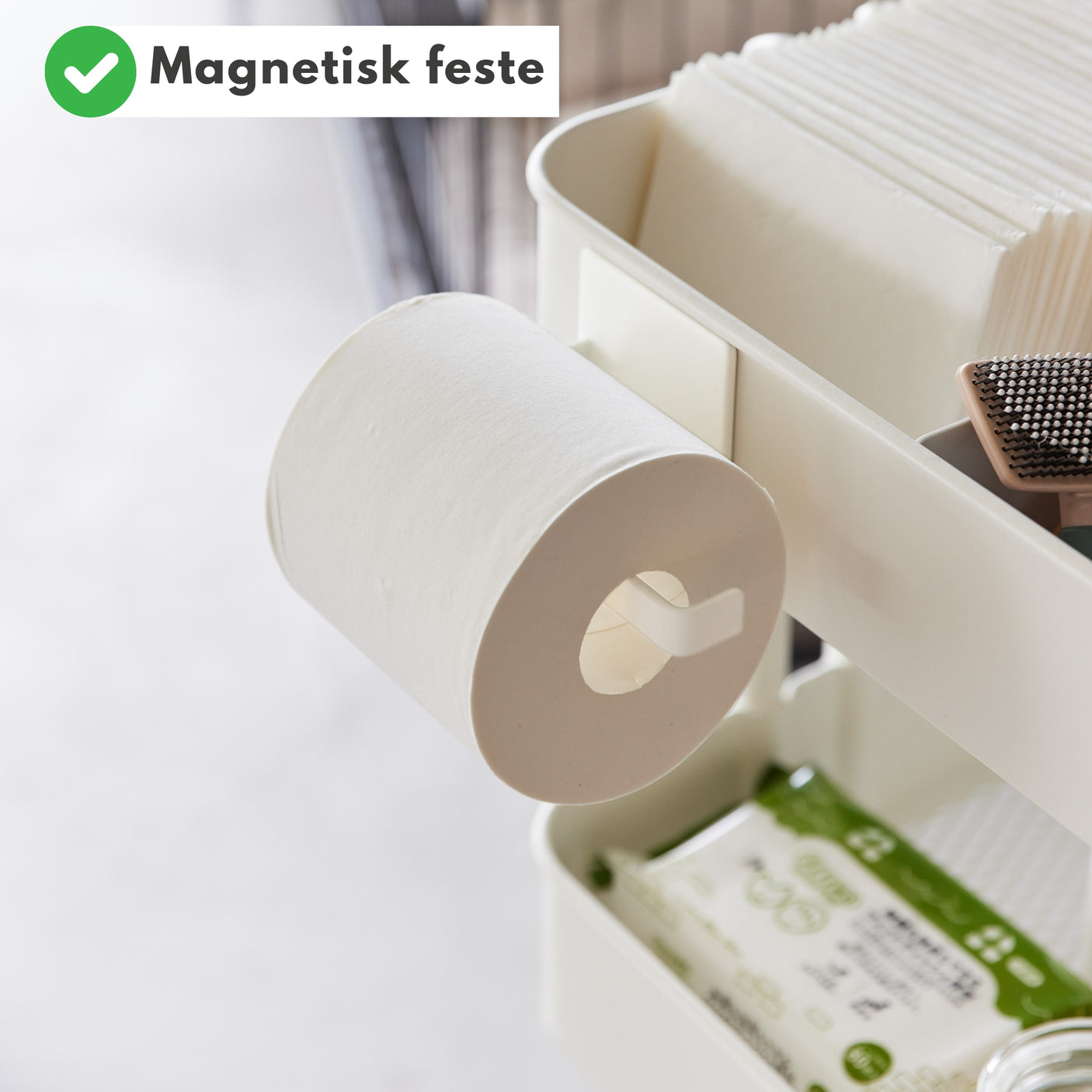 Dorullholder magnetisk hvit