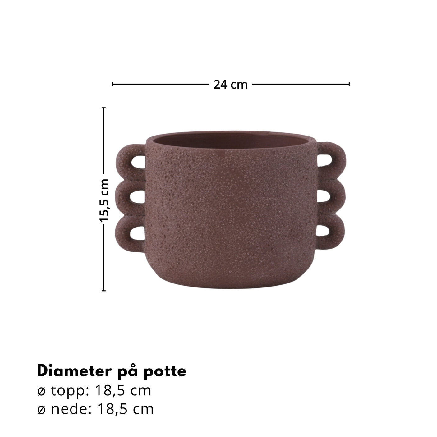 Potte Celia keramikk brun 18,5 cm
