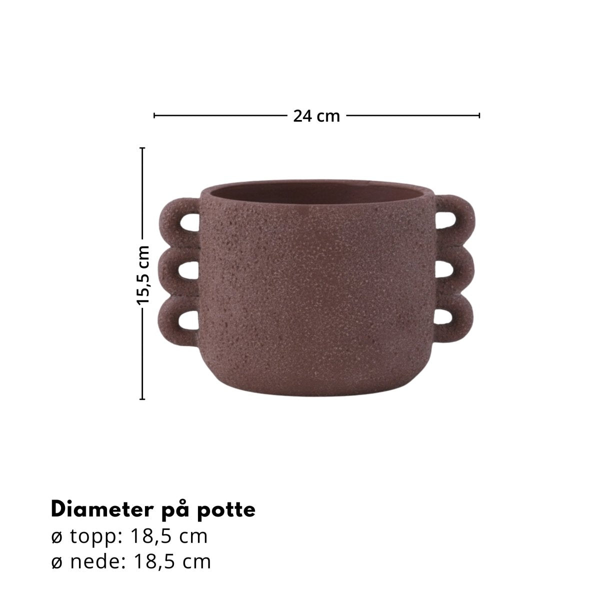 Potte Celia keramikk brun 18,5 cm - Lindas Dekor