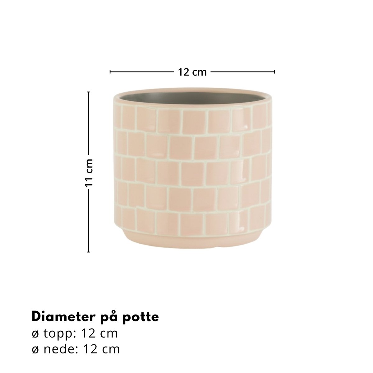 Blush mosaikk potte ø 10,5 cm - Lindas Dekor