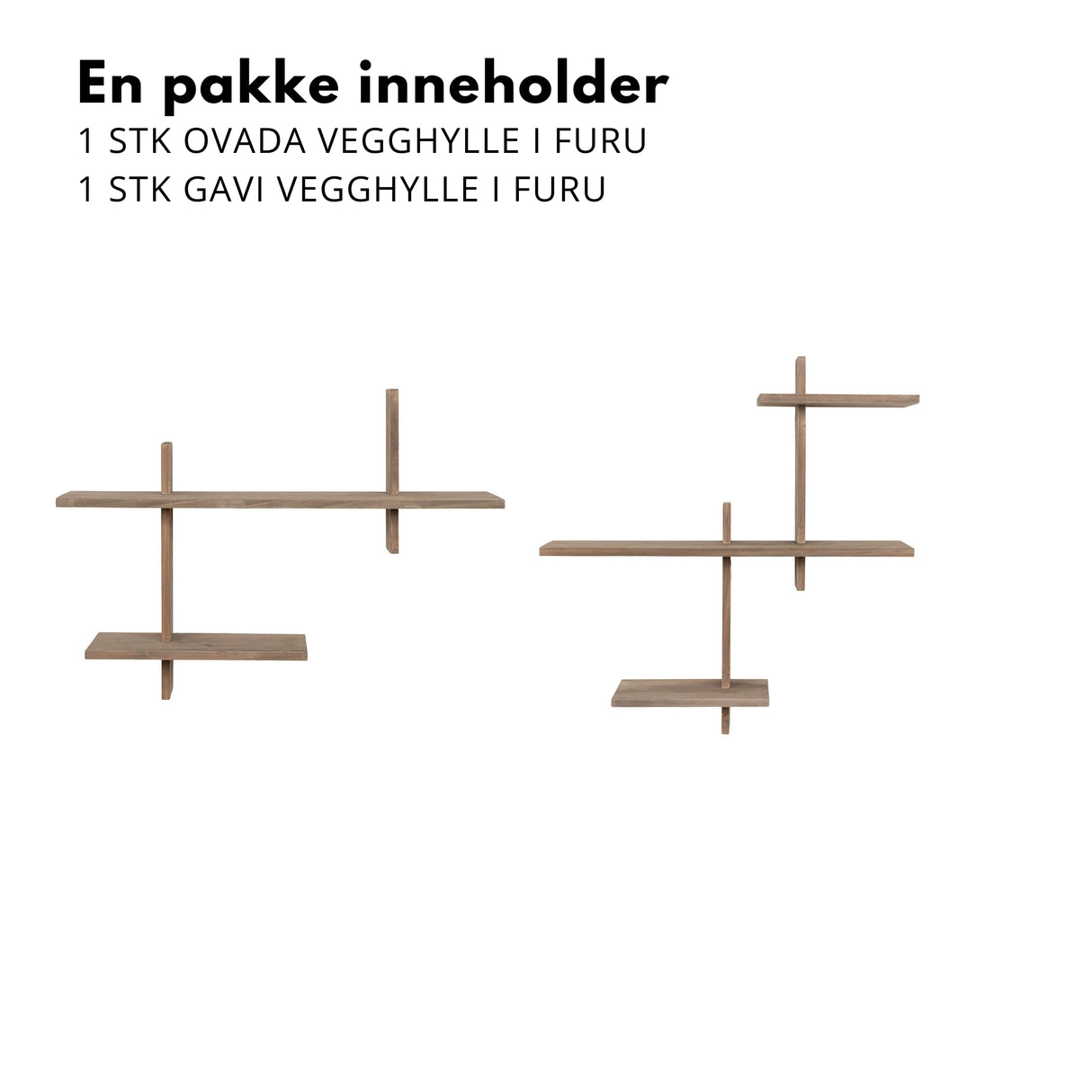 Sett Ovada og Gavi vegghylle