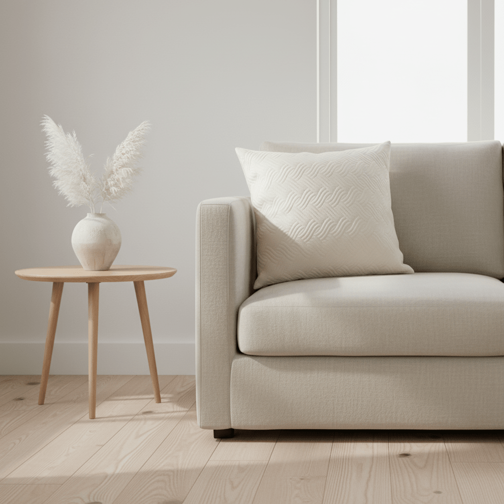 Putetrekk wave velur krem 45 x 45 cm - Lindas Dekor