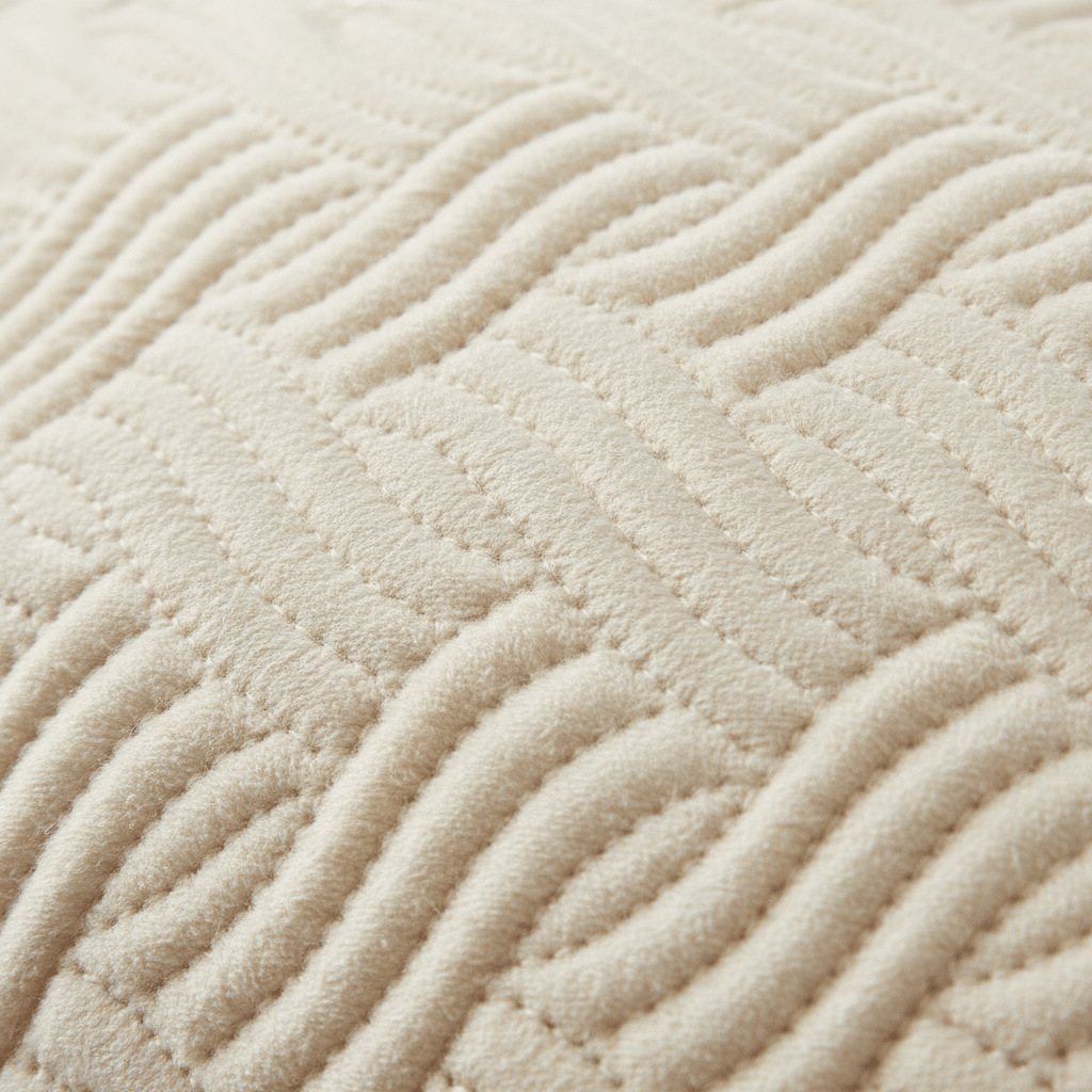 Putetrekk wave velur krem 45 x 45 cm - Lindas Dekor