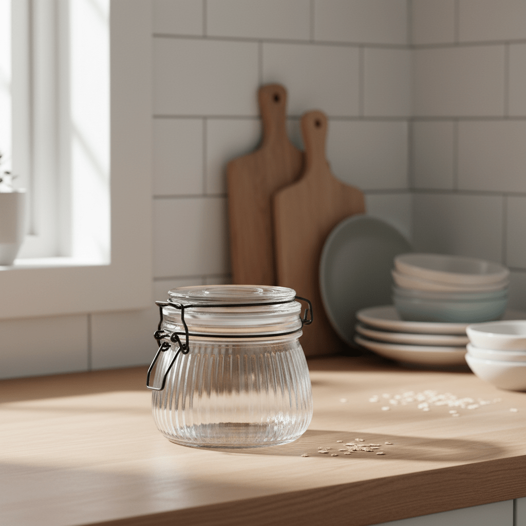 Glasskrukke rillet 500 ml - Lindas Dekor