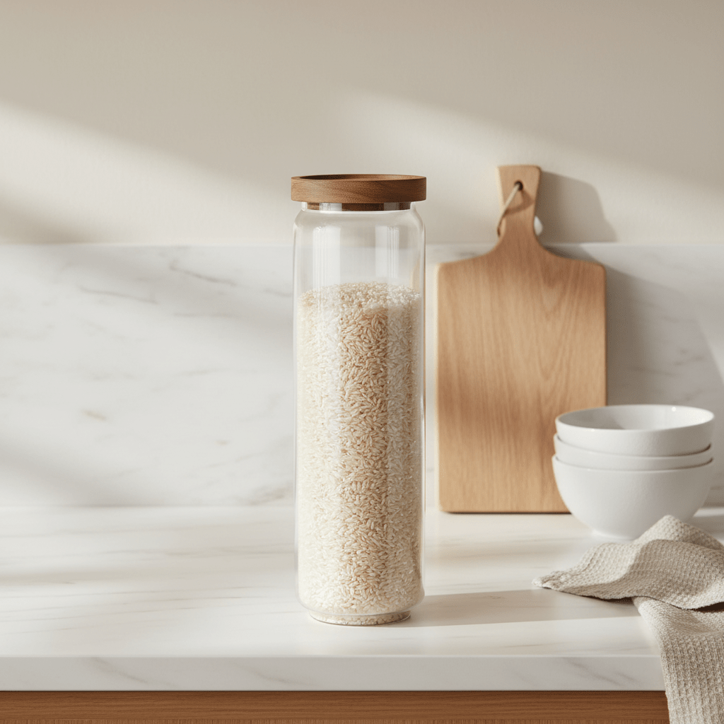Glasskrukke med trelokk 30 x 9 cm - Lindas Dekor