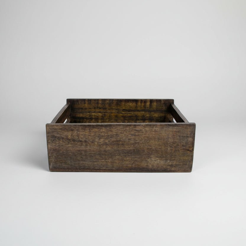 Kurv brunsort mangotre 31 x 25 x 11 cm - Lindas Dekor