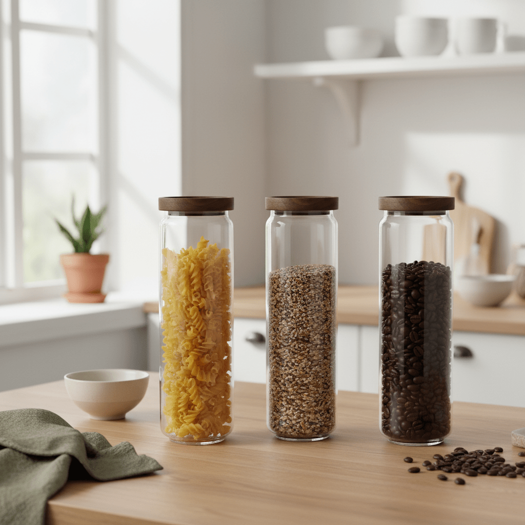 3 - pk glasskrukke akasie 1,5 liter - Lindas Dekor