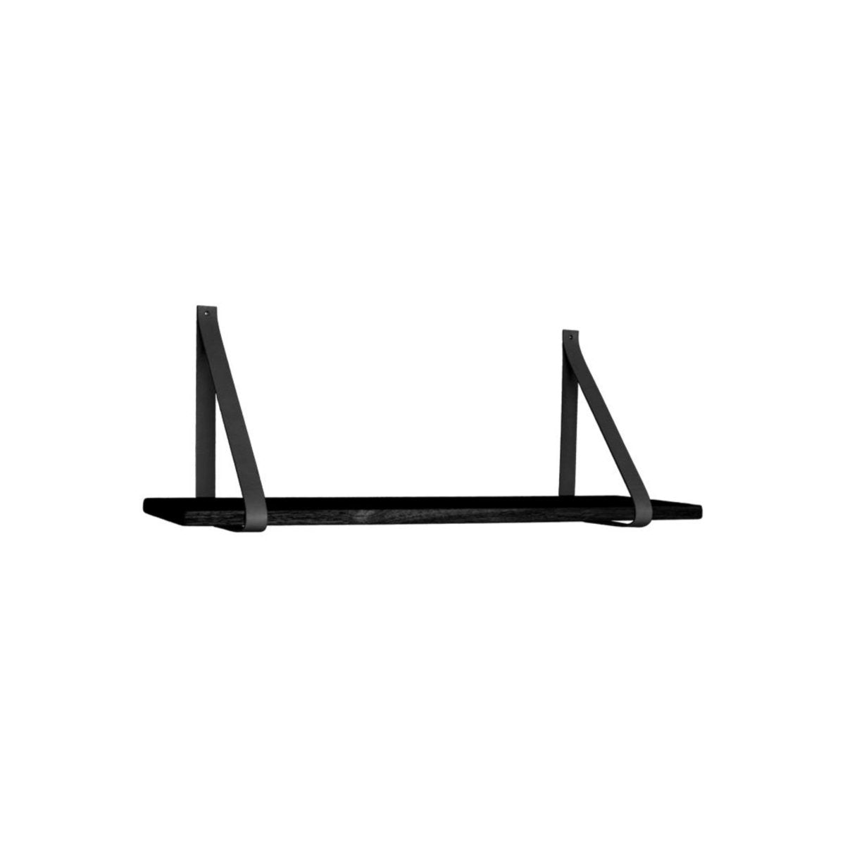 Forno hylle sort skinnstropper 80 x 20 cm - Lindas Dekor
