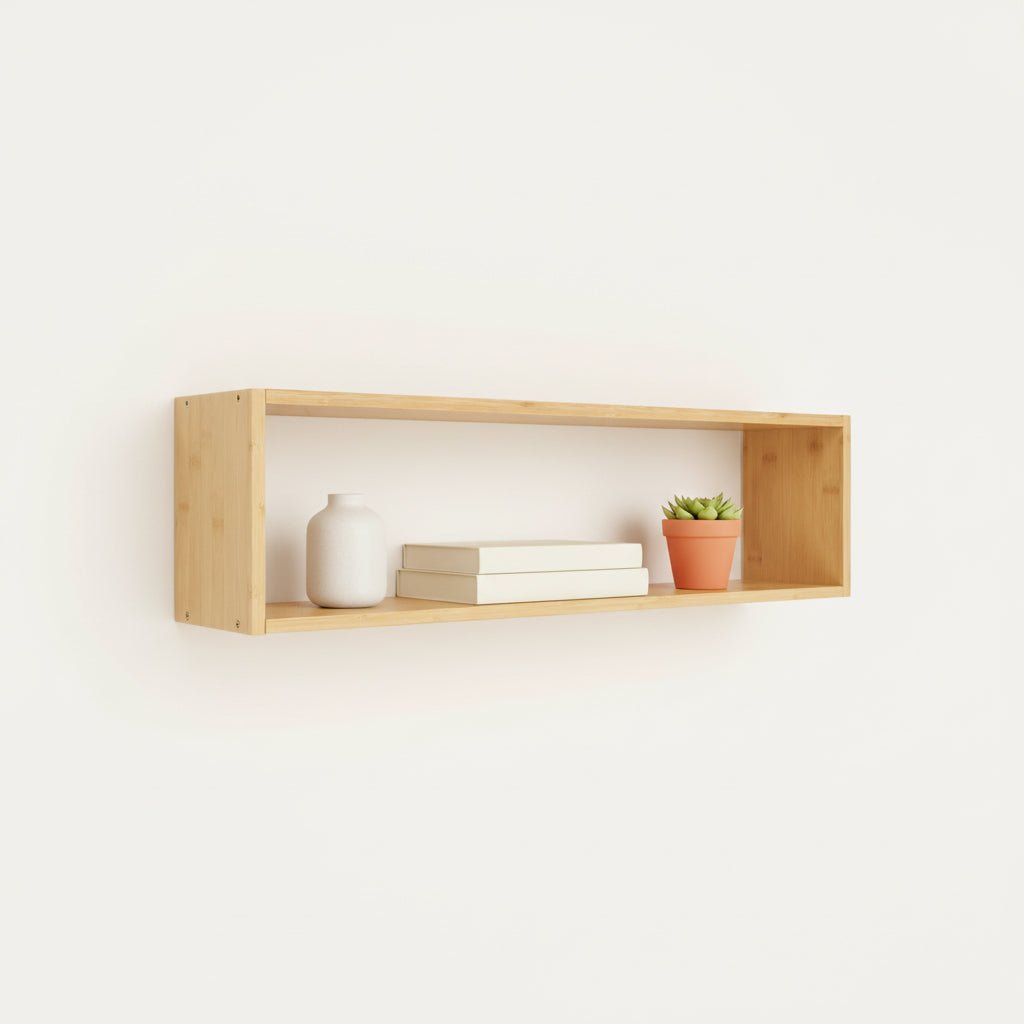 Ember vegghylle bambus natur 70 x 15 x 19,5 cm - Lindas Dekor