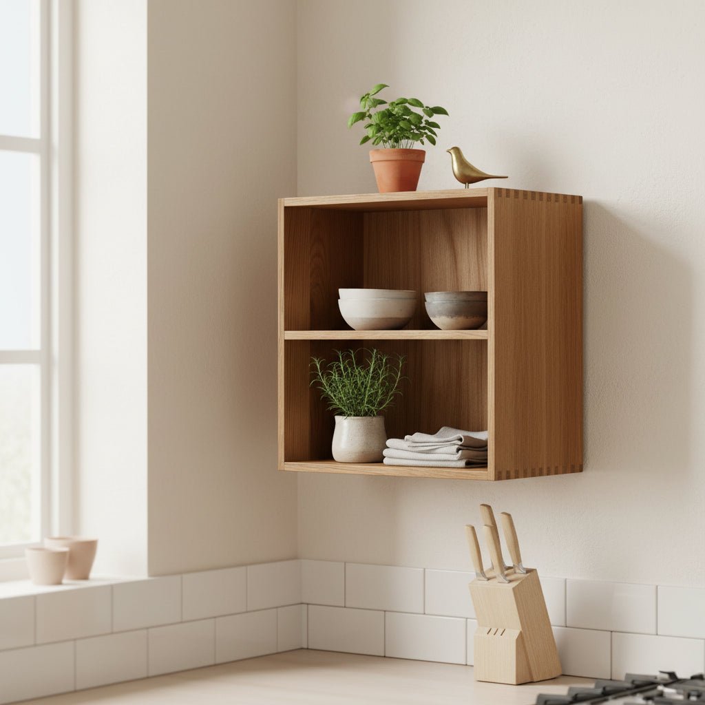 Townsville vegghylle eik 30 x 30 cm vertikale rom
