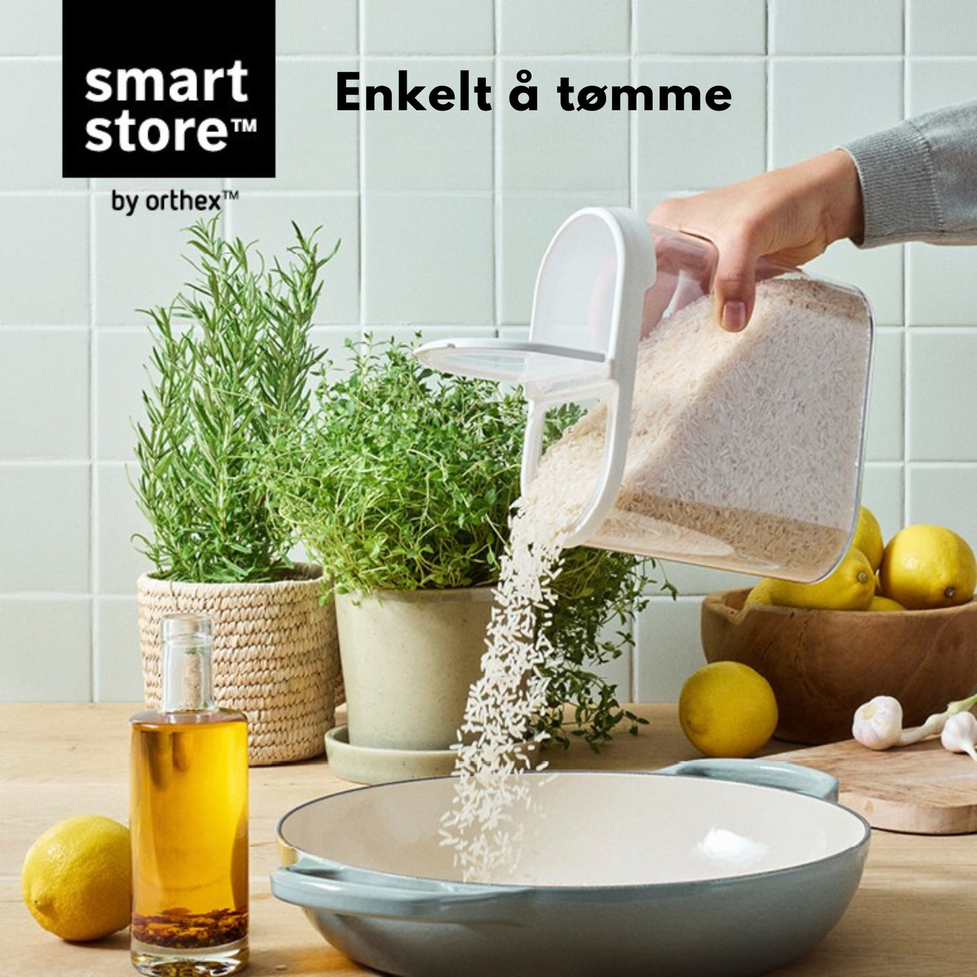 Oppbevaringsboks til sukker og ris