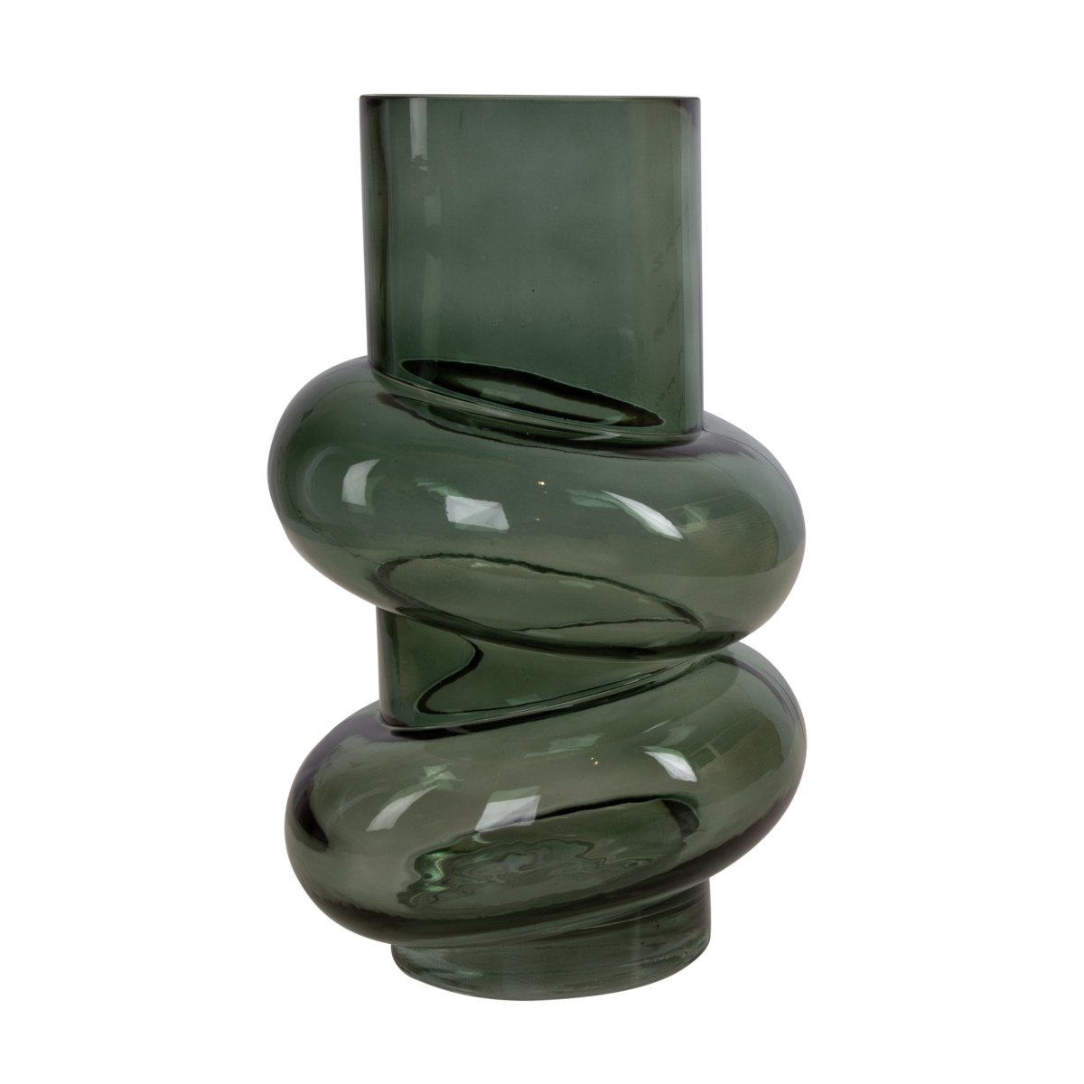 Vase rund flaskegrønn 16 x 26 cm - Lindas Dekor